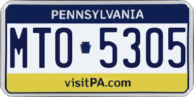 PA license plate MTO5305