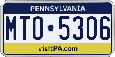 PA license plate MTO5306
