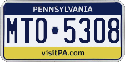 PA license plate MTO5308