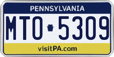 PA license plate MTO5309