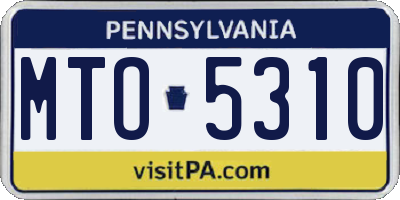 PA license plate MTO5310