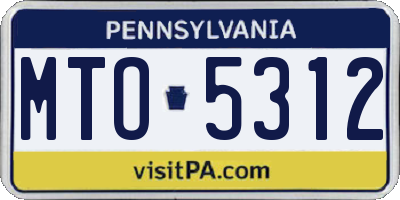 PA license plate MTO5312