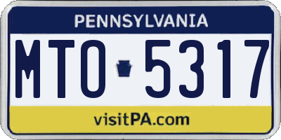 PA license plate MTO5317