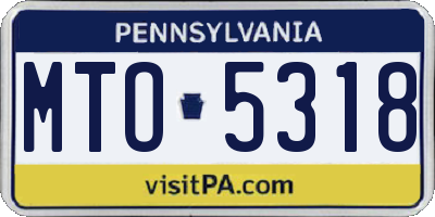 PA license plate MTO5318