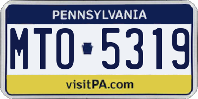 PA license plate MTO5319