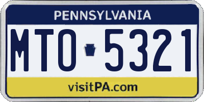 PA license plate MTO5321