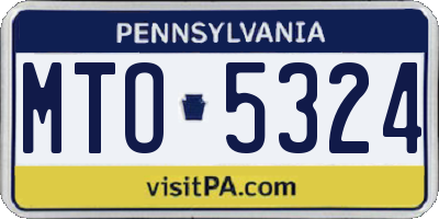PA license plate MTO5324