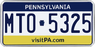 PA license plate MTO5325