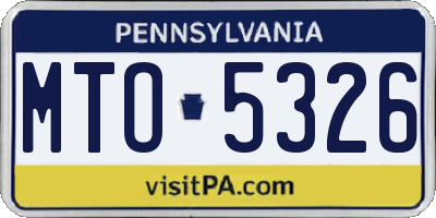 PA license plate MTO5326