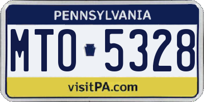 PA license plate MTO5328