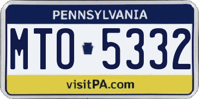 PA license plate MTO5332