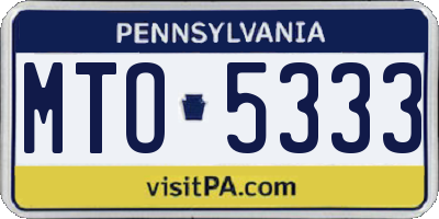 PA license plate MTO5333