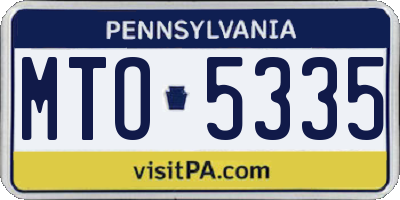 PA license plate MTO5335