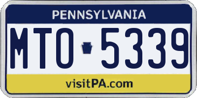 PA license plate MTO5339