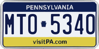 PA license plate MTO5340