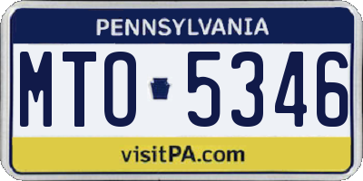PA license plate MTO5346