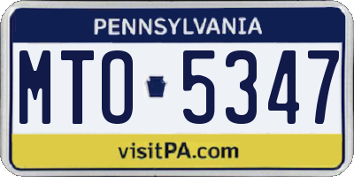 PA license plate MTO5347