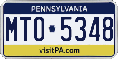 PA license plate MTO5348