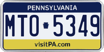 PA license plate MTO5349