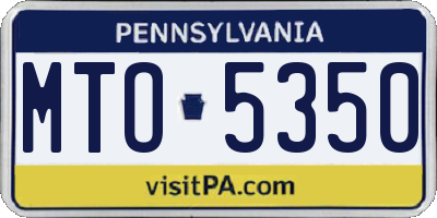 PA license plate MTO5350