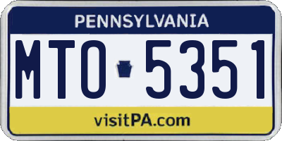 PA license plate MTO5351