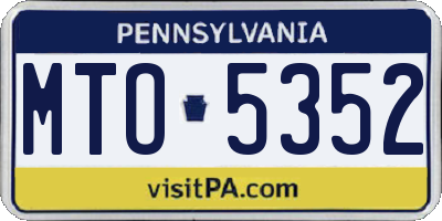 PA license plate MTO5352
