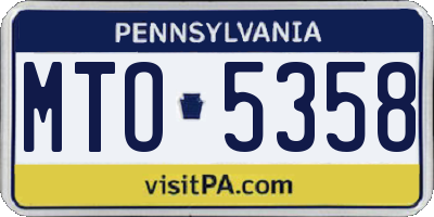 PA license plate MTO5358