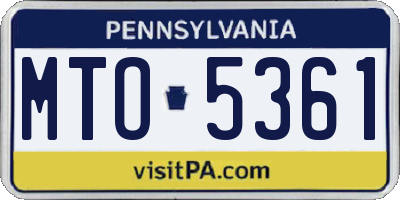 PA license plate MTO5361