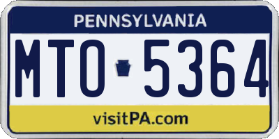 PA license plate MTO5364