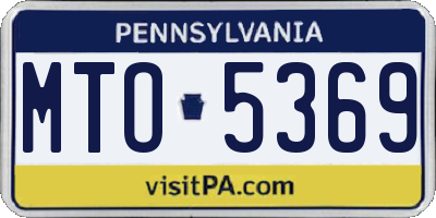 PA license plate MTO5369