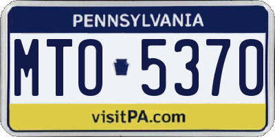 PA license plate MTO5370