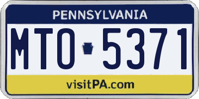 PA license plate MTO5371