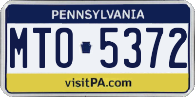 PA license plate MTO5372