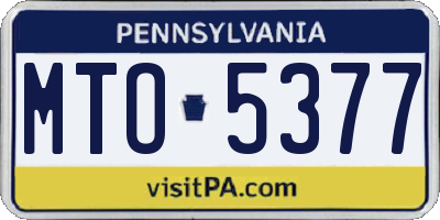 PA license plate MTO5377