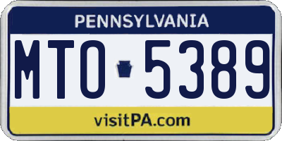 PA license plate MTO5389
