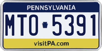 PA license plate MTO5391