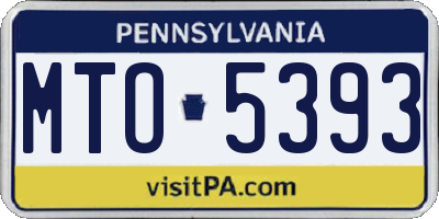 PA license plate MTO5393