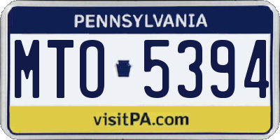PA license plate MTO5394