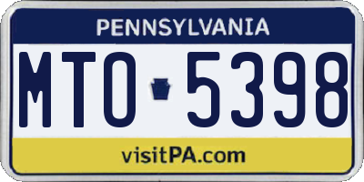 PA license plate MTO5398