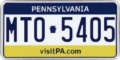 PA license plate MTO5405