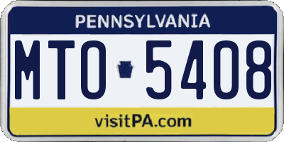 PA license plate MTO5408