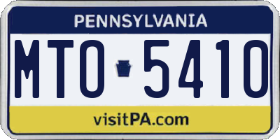 PA license plate MTO5410