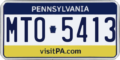 PA license plate MTO5413