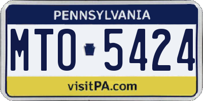 PA license plate MTO5424