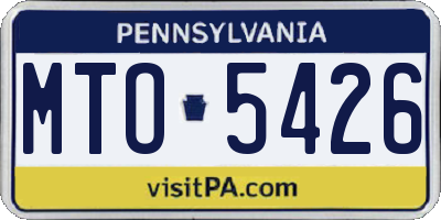 PA license plate MTO5426