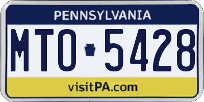PA license plate MTO5428