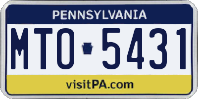 PA license plate MTO5431