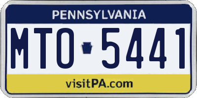 PA license plate MTO5441