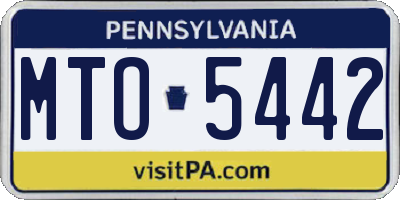 PA license plate MTO5442