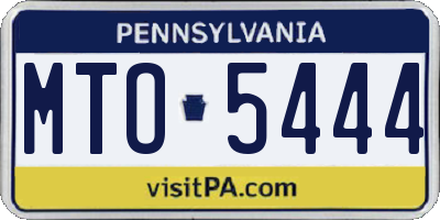 PA license plate MTO5444